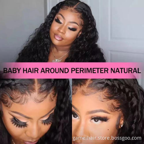 Raw Brazilian Virgin Human Hair Water Wave Glueless Hd Full Lace Front Wig Cheap Transparent Lace Frontal Wig For Black Women